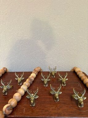 Vintage Brass Elk Napkin Rings